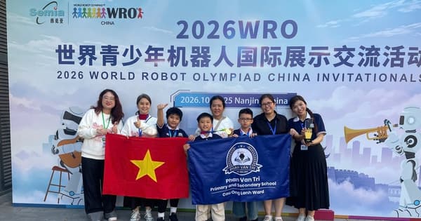 Ba học sinh lớp 5 Trường Tiểu học‑THCS Phan Văn Trị giành giải nhất WRO China Open 2026