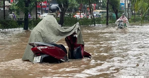 Nhiều trường tư Hà Nội thông báo nghỉ học, chuyển sang học trực tuyến do mưa ngập